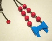 Pretty Blue Bow Pendant / Necklace