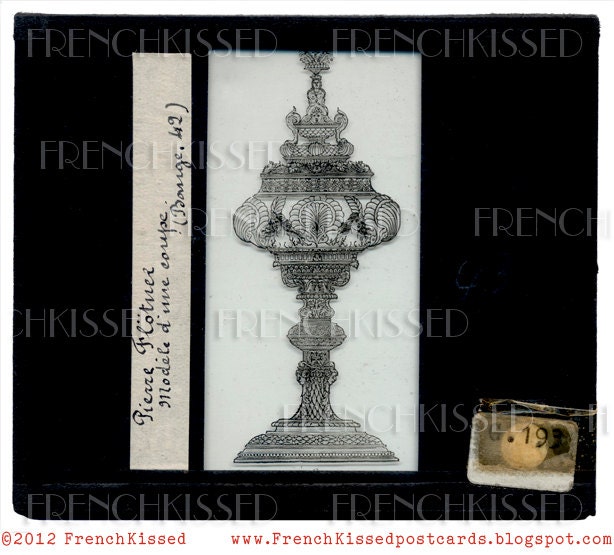 Instant Download VASE Engraving Antique FRENCH Glass Slide Digital Scan