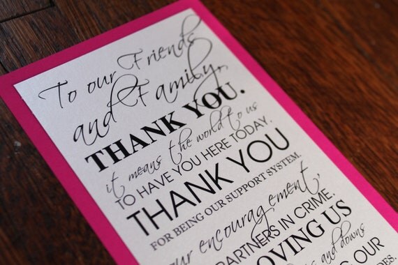 thank you for coming to our wedding