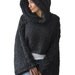 Plus Size - Over Size Dark Gray Cable Knit Hoodie Capalet by Afra