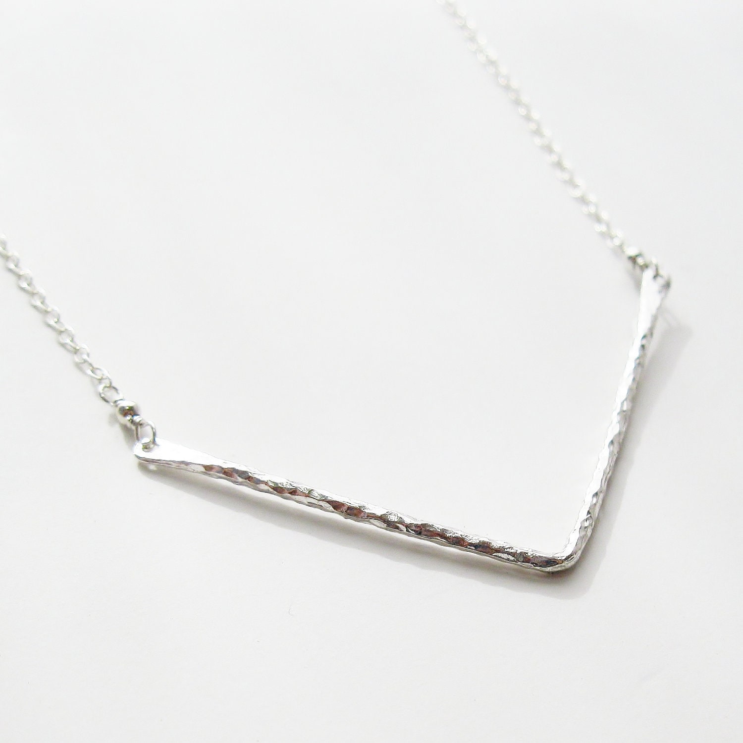 Chevron Necklace Sterling Silver pendant necklace by SusiDjewelry
