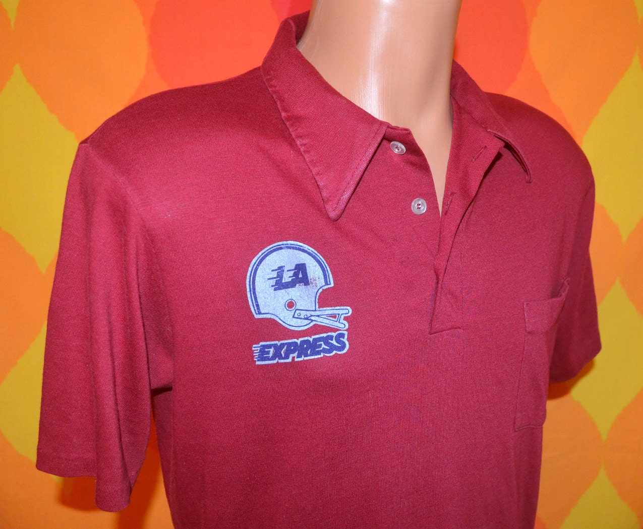 vintage 80s polo golf shirt usfl LA EXPRESS los angeles defunct football nfl t-shirt Medium
