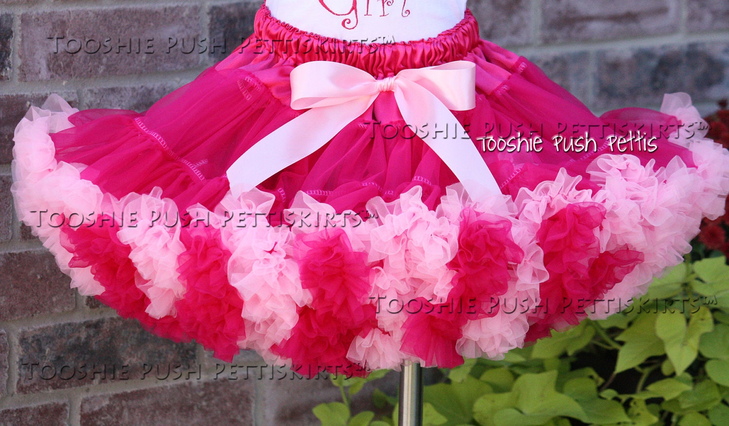 Girl Pinkalicious Inspired Pettiskirt Petti 11-12 inch length skirt