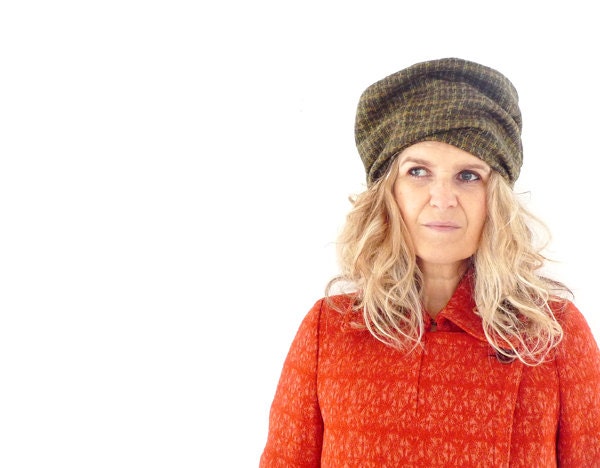 Green/Brown Tweed Wool Hat