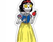 Snow White Calavera Die Cut Vinyl Sticker
