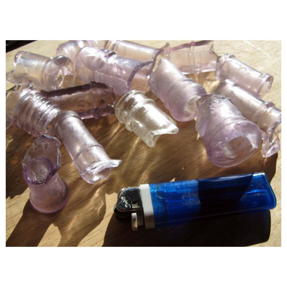 Prairie Glass Shards - SEA GLASS First Cousin - Purple Bottle Openings