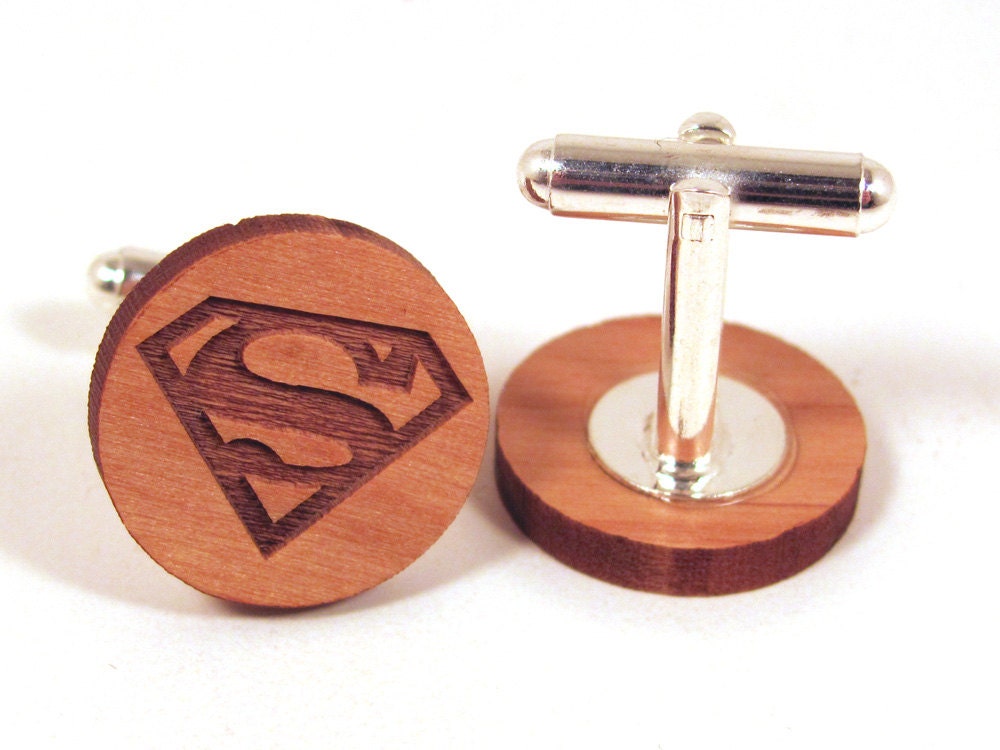 Superman Wooden Cuff Links