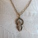 Sterling Creed Necklace Virgin Mary Medal with Stars Vintage circa 50s