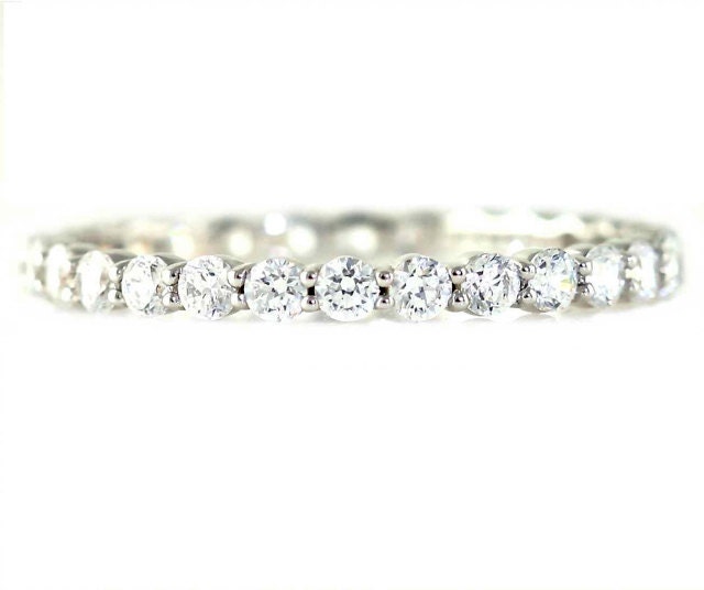3/4ct Diamond Eternity Band Wedding Ring Anniversary Band Stacking Ring White Yellow Rose Gold