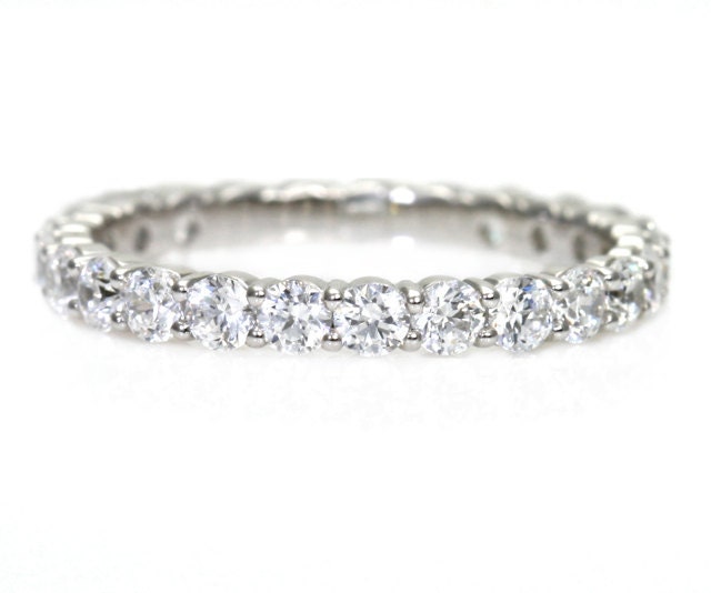 1 1/4ct Diamond Eternity Band Wedding Ring Anniversary Band Stacking Ring White Yellow Rose Gold