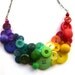 Huge Button Bib Statement Necklace - Bold Bright Colorful Rainbow
