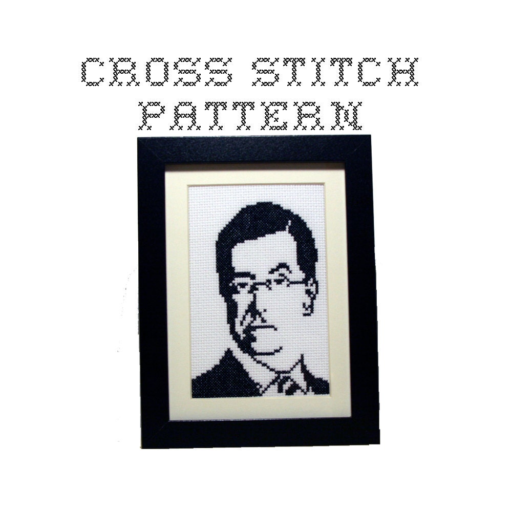 DIY Stephen Colbert - .pdf Original Cross Stitch Pattern - Instant Download