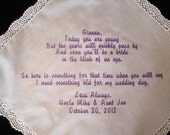 Flower Girl Wedding Hankie with Lovely Poem - Diagonal Orientation