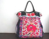 Oversized tote - Ethnic / Hip / Tribal / Hmong / Miao / Bohemian Tote - 585