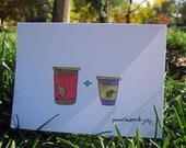 I Like You.  I Love You.  Handmade Card. "You're Perfect Together...Congratulations" Thinking of You Greeting Card.