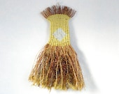 Wall decor - moss broom -  in blue lime green colors