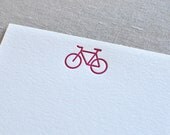 Bicycle Letterpress Stationery Cards with Envelopes, Set of 6