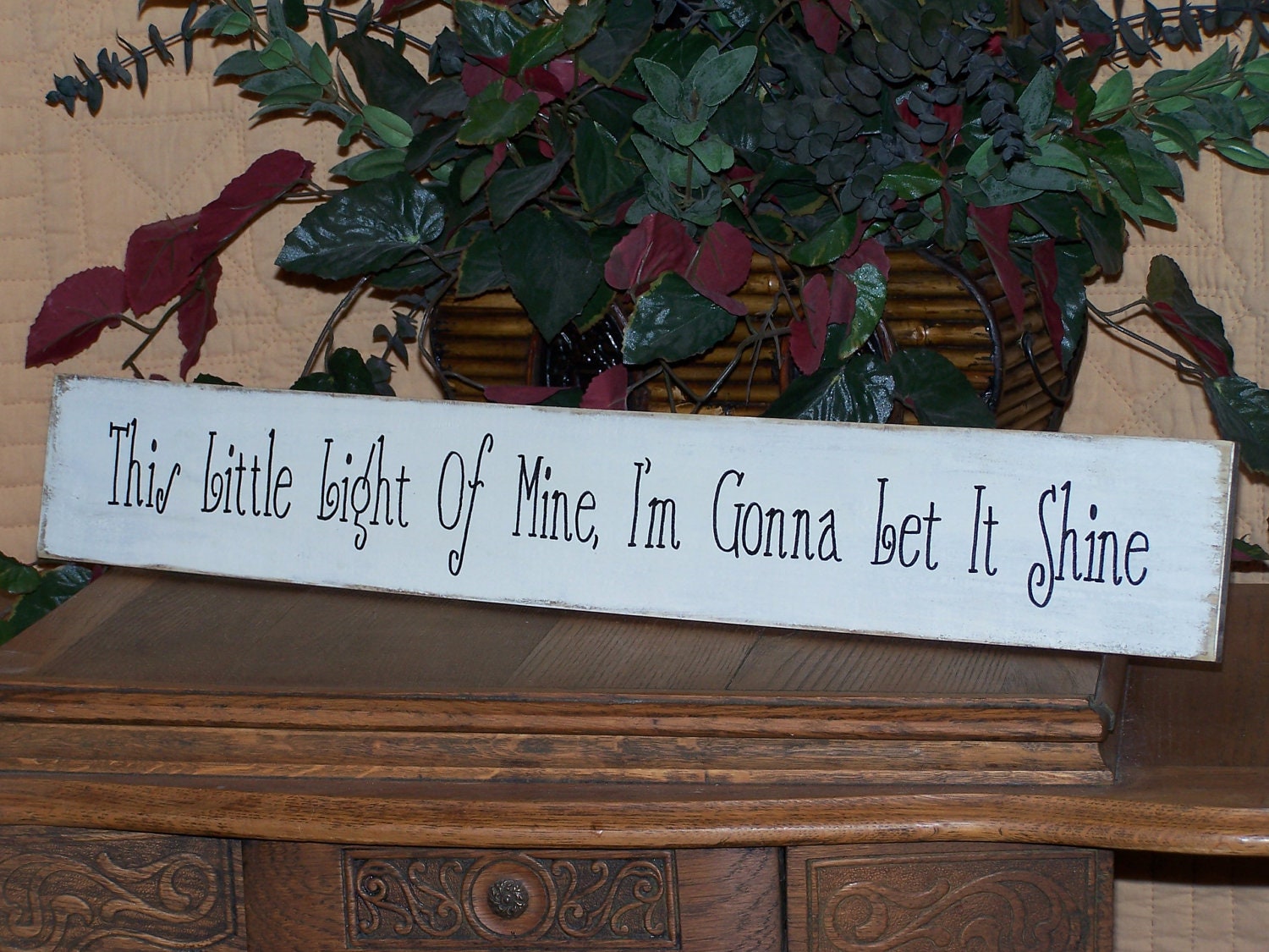 Wood Sign Home Decor, Country Cottage, Rustic, Infant Nursery Plaque, Inspirational Quote,  Child's Verse, This Little Light