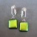 Dichroic Yellow Clip on Earrings, Dangle Clip Earings, Clip On Jewelry  - Albany - 1669 -2