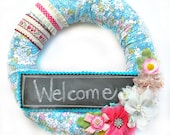 SALE -- See Shop Announcement for Details -- Say it -- Whimsical Write On Wreath (Chalkboard Embellished)