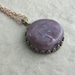 Dragonfly Dawn --- Purple Lampwork and Brass Long Necklace