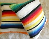 super fun vintage terry cloth towel colorful stripe pillow cover 16x16