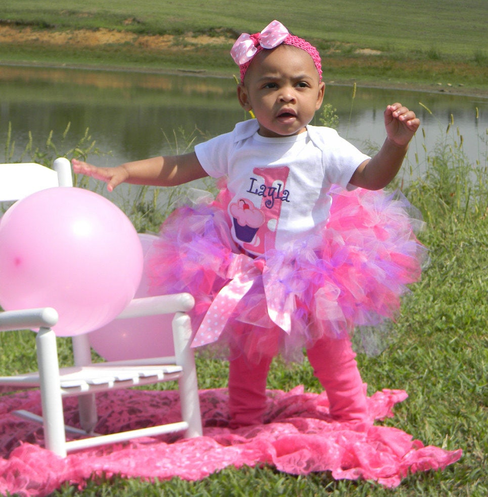 Baby Girl  Petti Tutu Set--Cucake-- Party Outfit-- Sizes 1yr thru 4yrs--Perfect Photo Prop