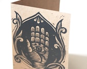 Eye in Hand - Hamsa Greeting Card