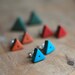 Tiny Triangle post earrings in Turquoise