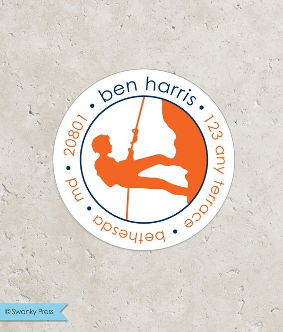 Return Address Stickers or Favor Stickers . Rock Climbing Il_570xn