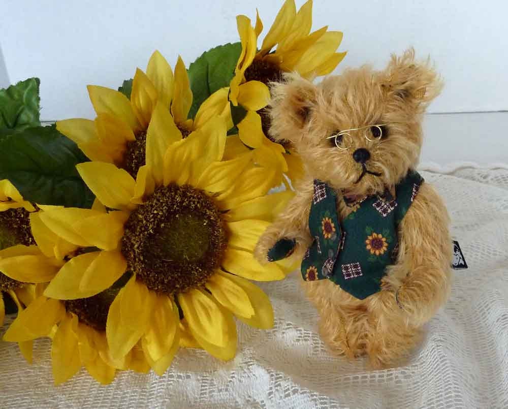 Artist Miniature OOAK Teddy Bear, 5" Sonny, by Custom Teddys