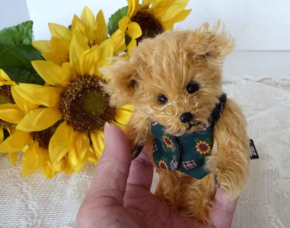 Artist Miniature OOAK Teddy Bear, 5" Sonny, by Custom Teddys