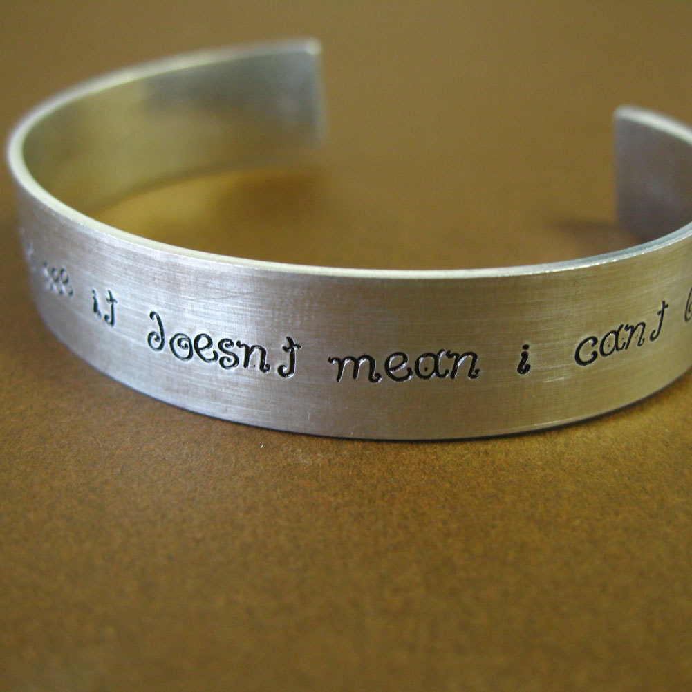 Nightmare Before Christmas Bracelet - Jack Skellington Quote hand stamped in aluminum