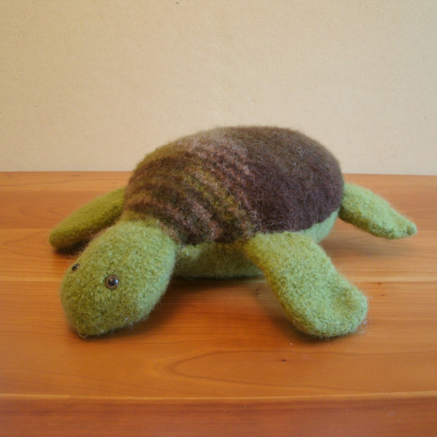 Sea Turtle Stuffed Animal, Plush Green Wool Children Handmade by FeltedFriends on Etsy