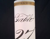 Classic Calligraphy Luminary Table Numbers - 8.5 inch - Centerpiece Wedding Reception Papers - SAMPLE ONLY