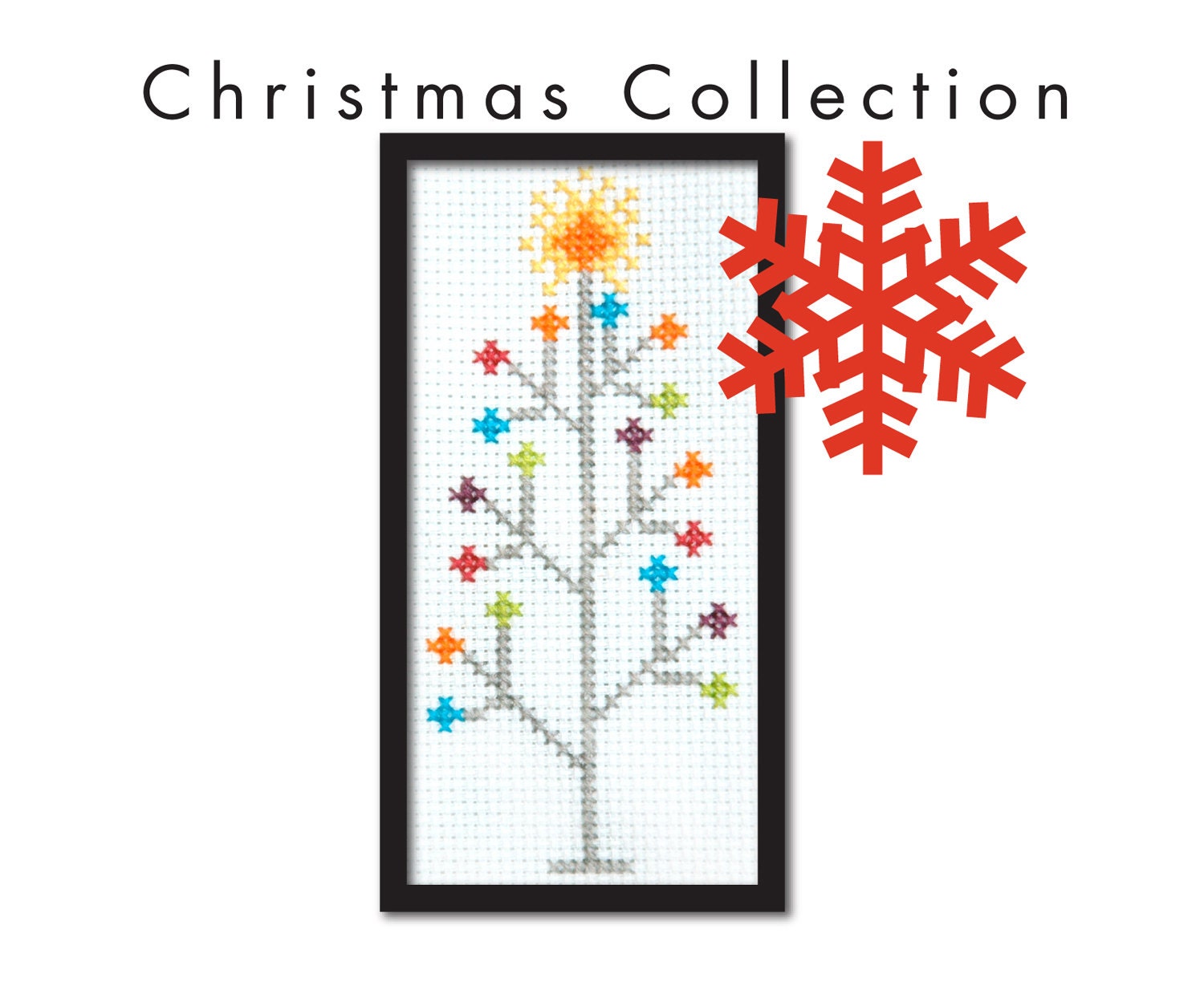 Mod Christmas Tree Cross Stitch Pattern Instant Download