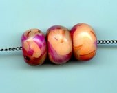 Simplicity Necklace in Violet & Peach - Polymer Clay
