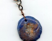 Polymer Geode Pendant - Red Swirl - Faux Stone