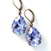 Swarovski Crystal Bridal Earrings -- Provence Lavender in Antique Brass