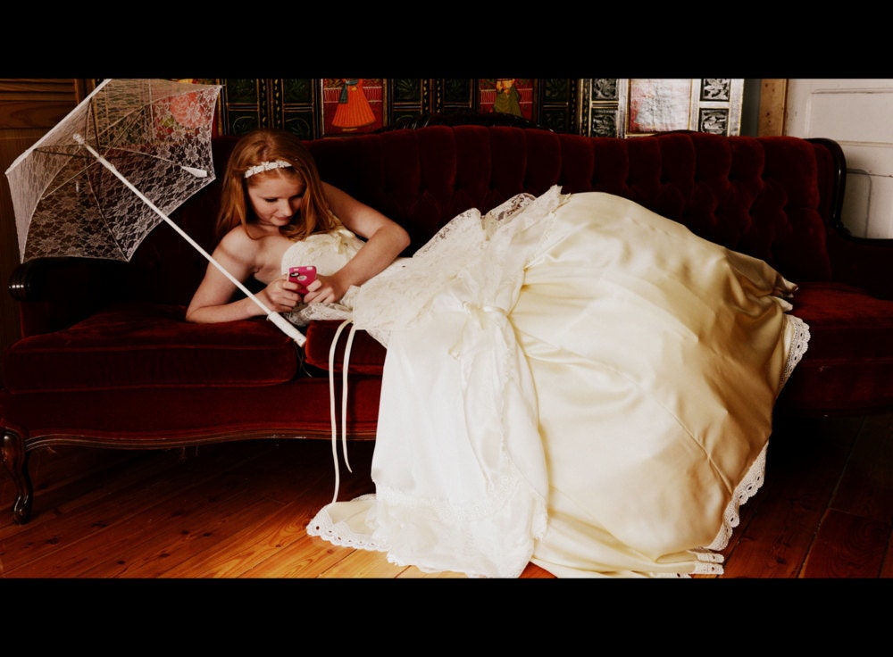Ivory Wedding Dress- Silk corset and bustle skirt, Victorian Weddings