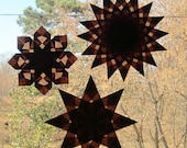 3 Brown Harvest-Inspired Waldorf Window Stars (Set of 3 Stars)