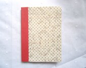 Altered Mini Composition Book with Tiny Heart Pattern and Red Binding
