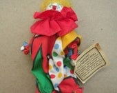 Vintage Fancy Clown Clothespin Doll  Clothes Pin Doll