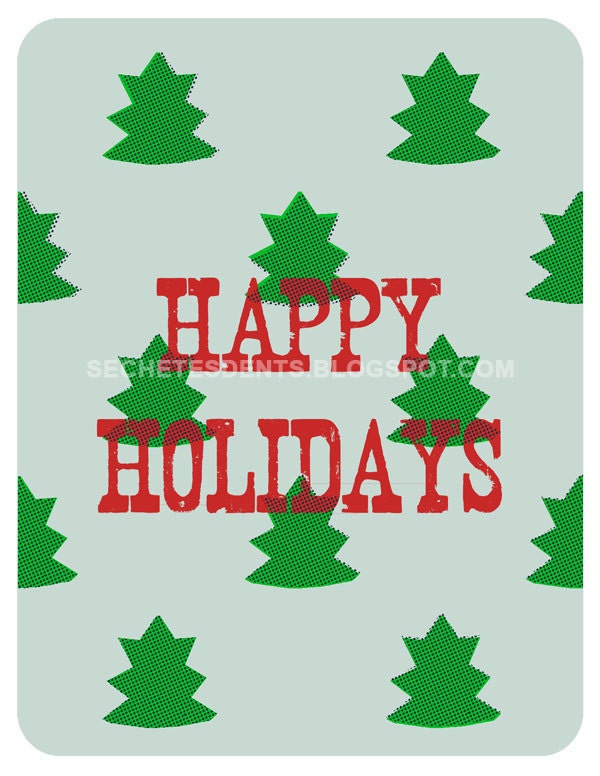 Christmas card, Holiday Greeting Card, Funny Christmas card, Blank card - Happy Holidays