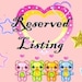 Reserved listing for princessnpetals