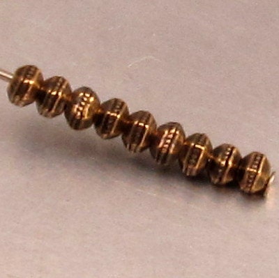 TierraCast 3MM Faceted Heishi Spacer Bead, Brass Ox, Pewter 50 Pc. TB6