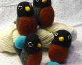 Robin Mama Felted Wool Puppet with Egg