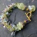 Green garnet, blue topaz Reserved in gold vermeil amethyst, peridot, apatite, blue quartz kelp mermaid bride gemstone jewelry --Moorland--