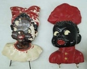 Vintage Black Mame & Black Sambo, Black Americana Collectibles, Wall Hangings, Pot Holders,  Retro Kitchen Decor