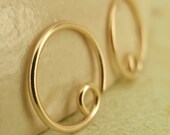 20 gauge Solid 14kt Gold Hoop Earrings - 10mm